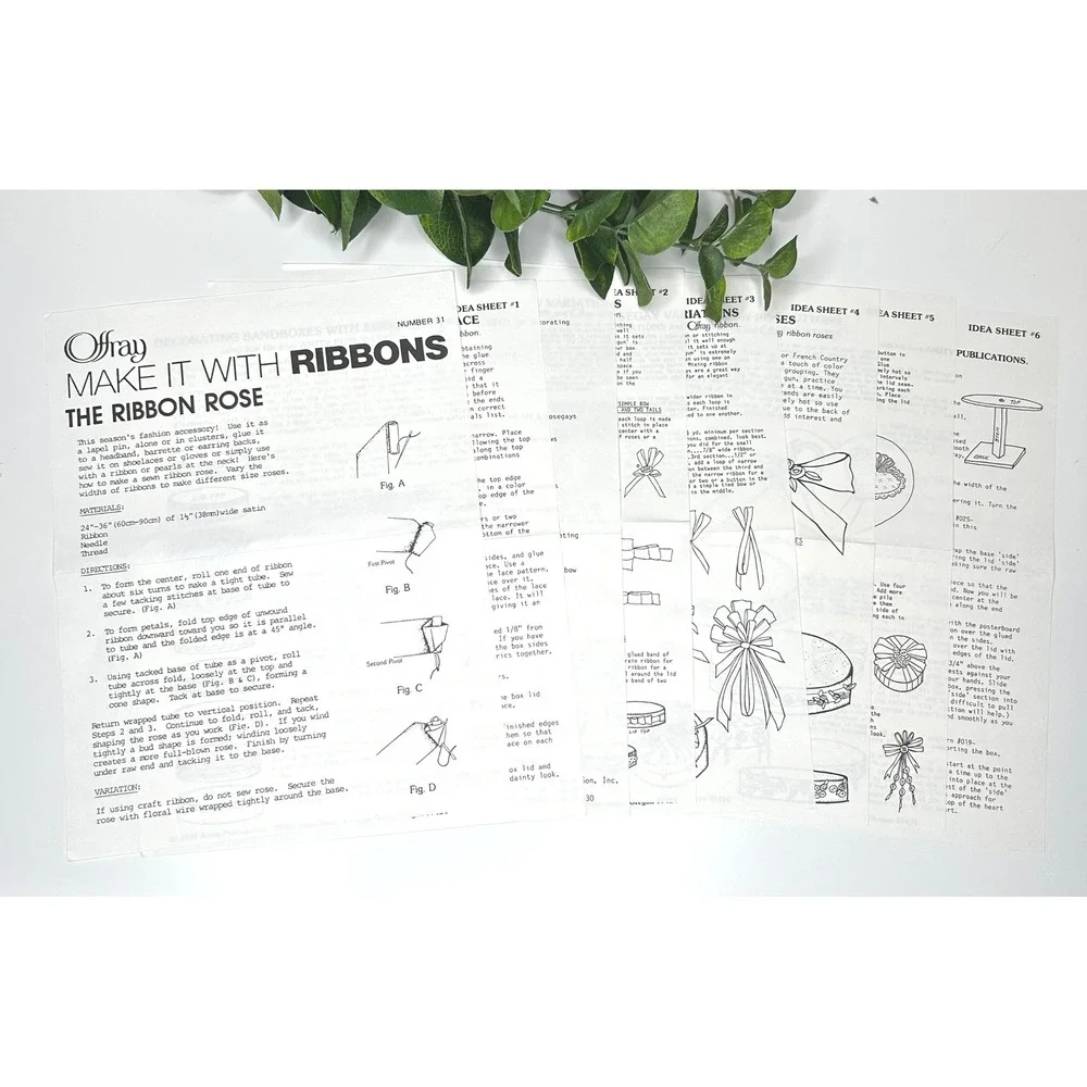 Amity Publications Offray Make It‎ With Ribbons Crafting Guide Booklets Vintage